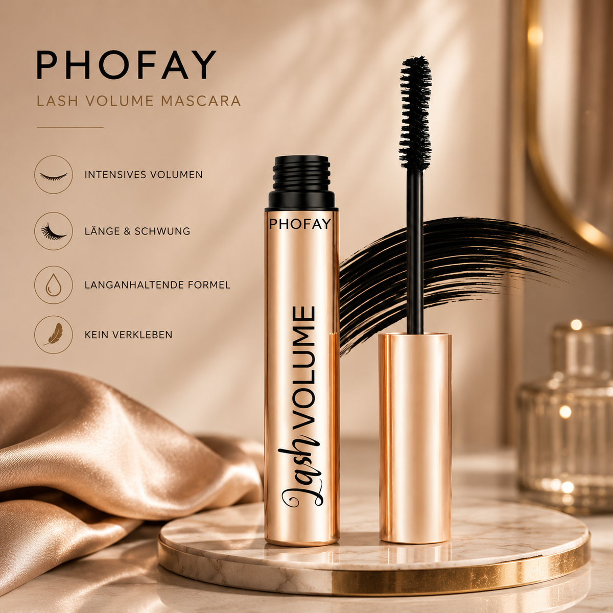 PHOFAY Volumizing Mascara – Volumen, Länge & definierte Wimpern