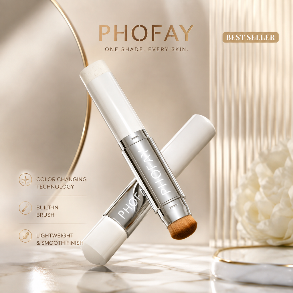 PHOFAY Adaptive Foundation Stick – Color Changing Make-up mit integriertem Pinsel